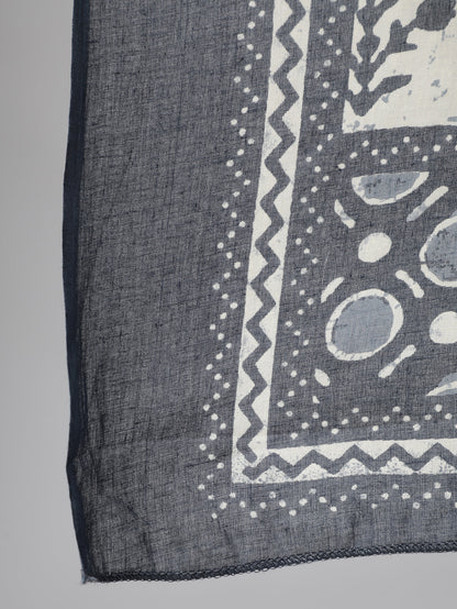 Blue Ethnic Printed Flared kurta With Trouser And Dupatta