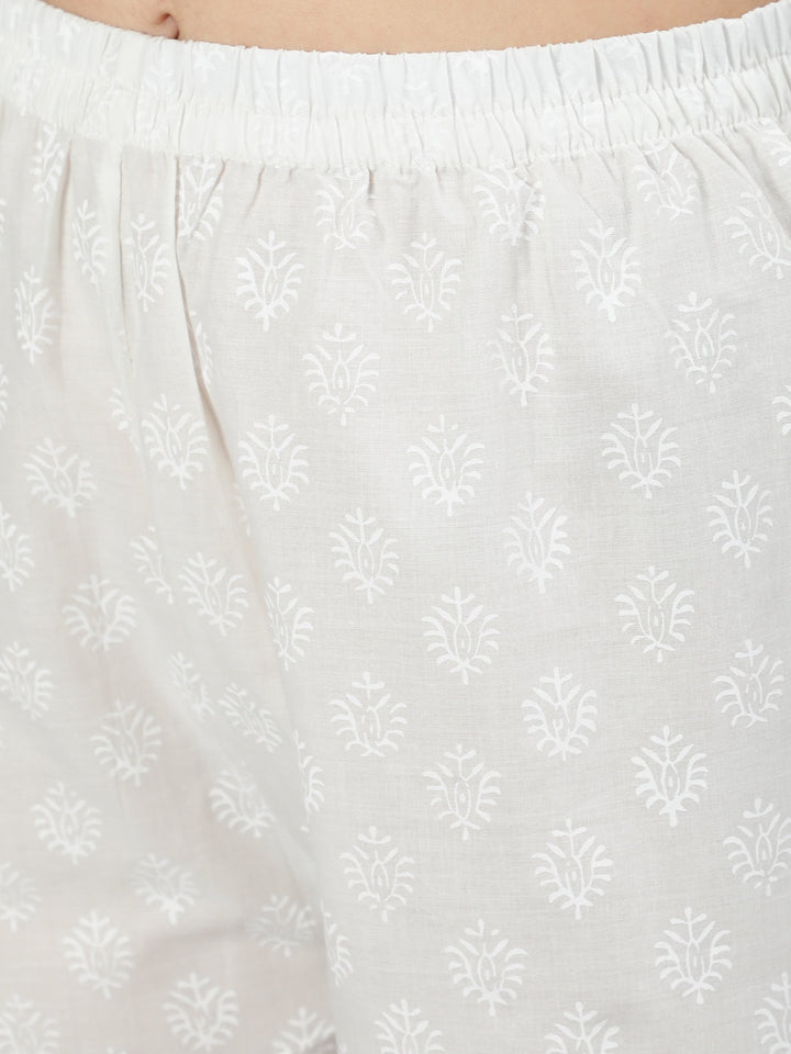 Off White Kurta With Plazo &amp; Dupatta