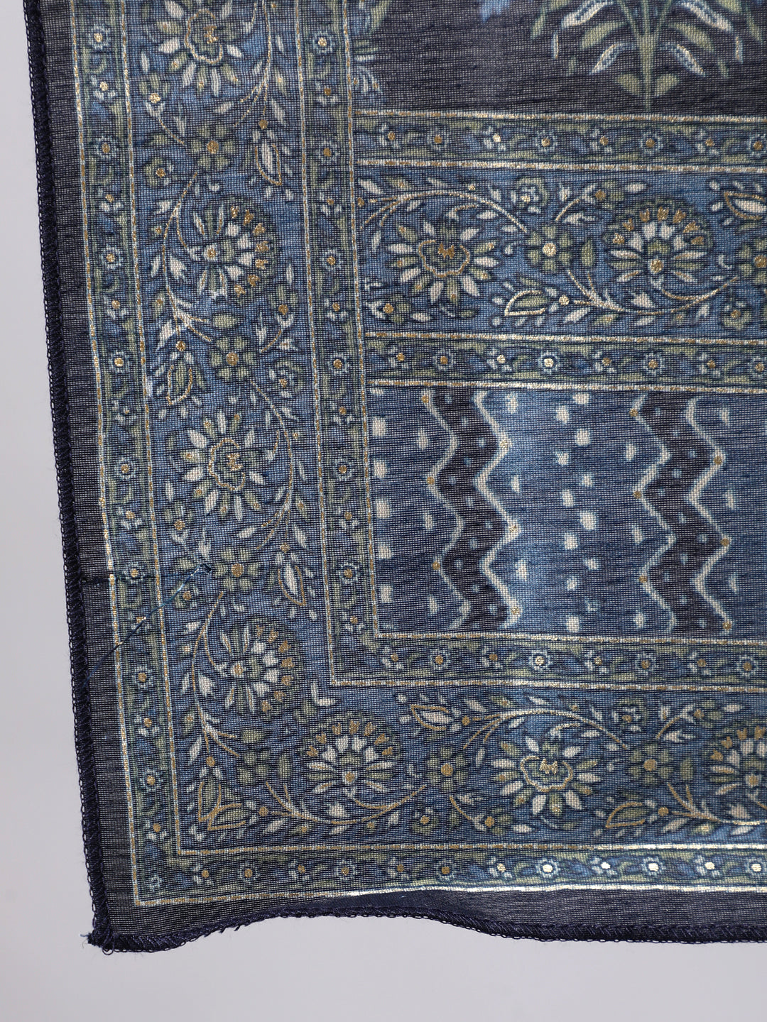Grey Ethnic Printed Kurta With Plazzo And Dupatta