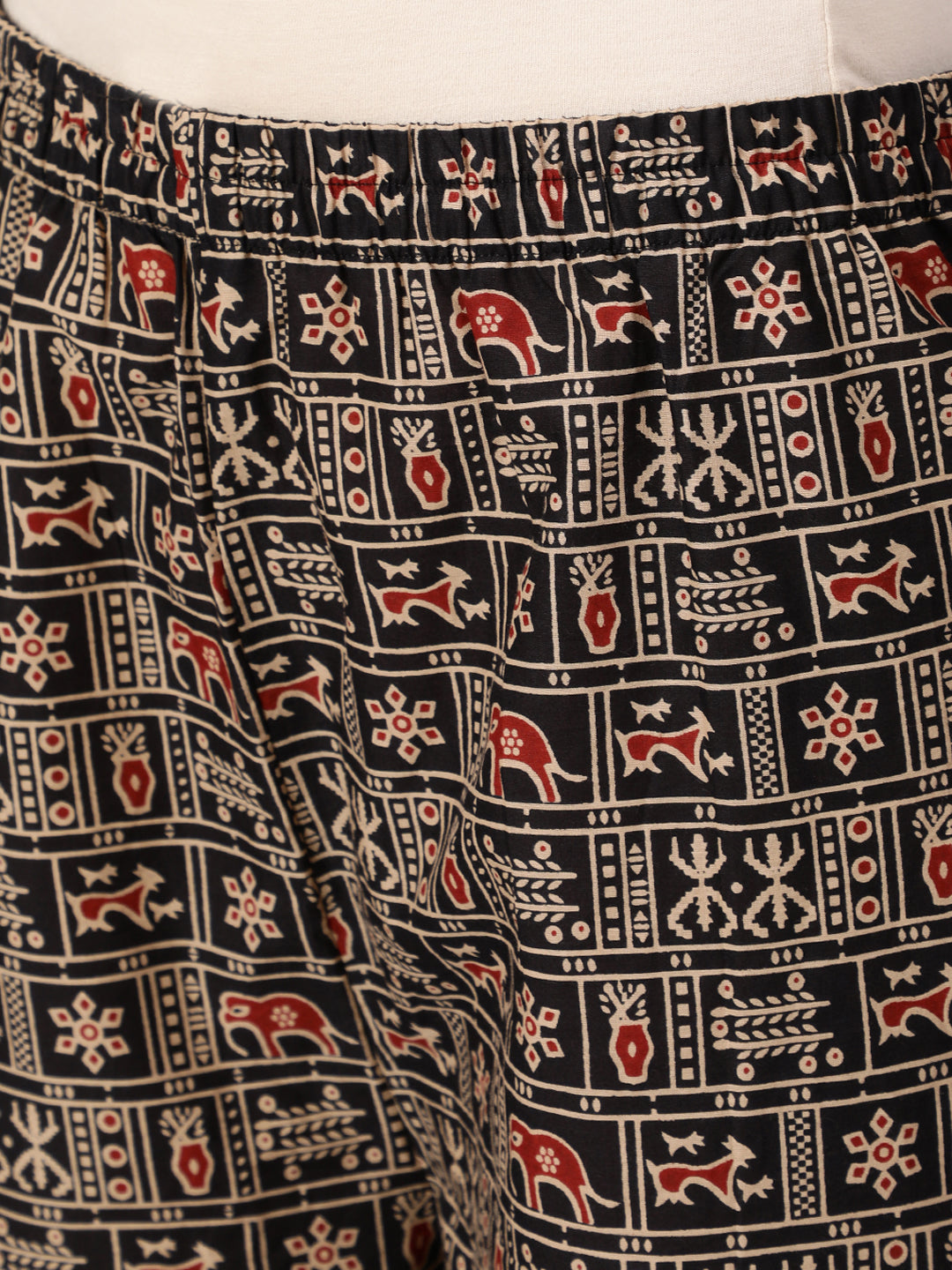 Black Ethnic Printed Kurta With Palazzo and Dupatta