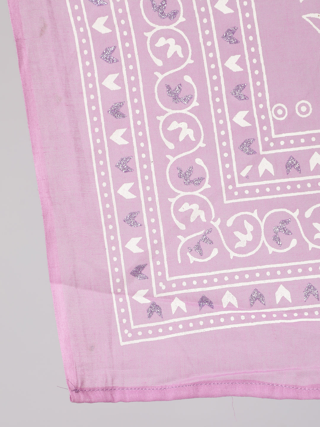 Purple Silver Floral Printed Straight kurta With Palazzo And Dupatta