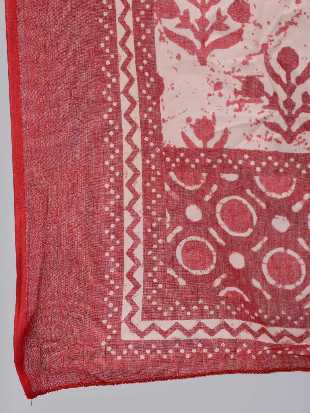 Rust Ethnic Printed Flared Kurta With Palazzo and Dupatta