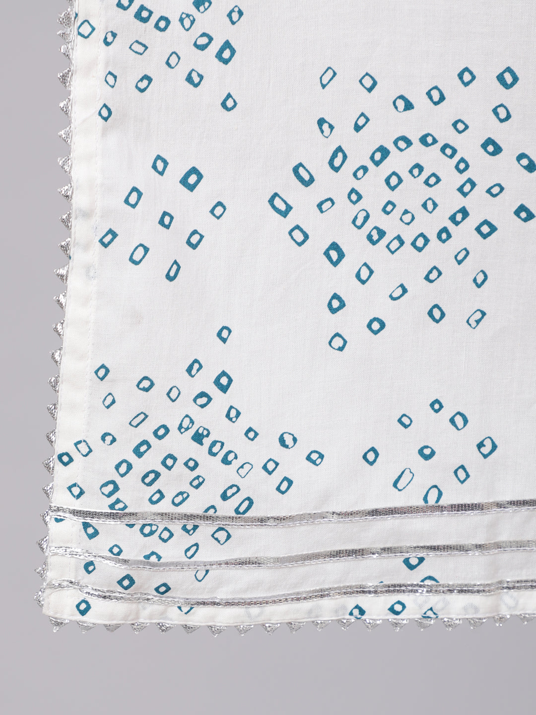 Off White Printed Kurta Set With Trouser & Dupatta