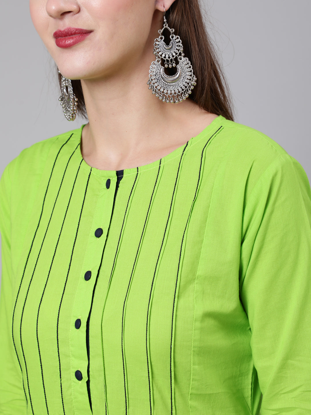 Green Solid Kurta And Trouser With Printed Dupatta