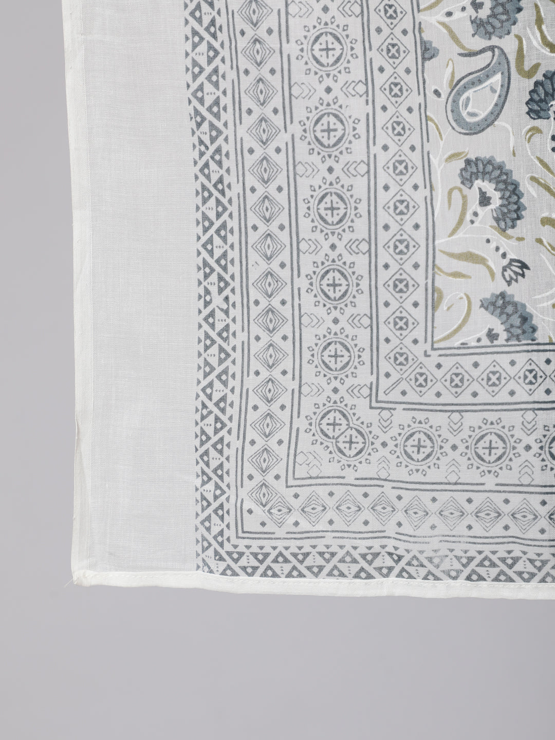 Plus Size Grey Printed Kurta And Palazzo With Dupatta