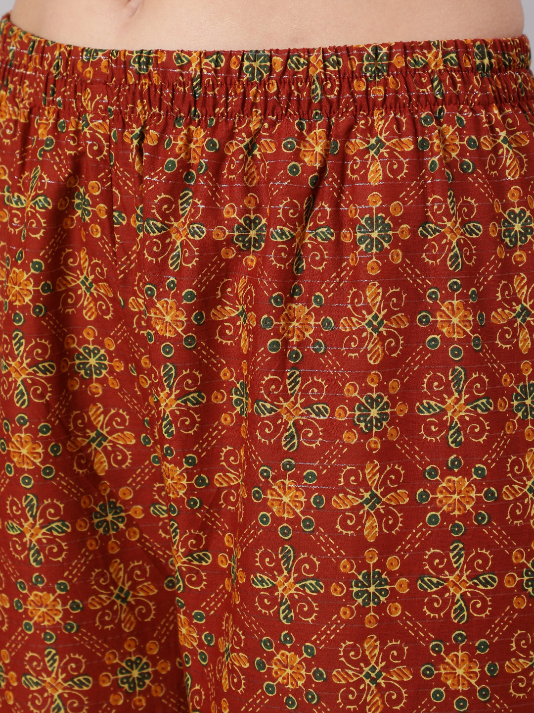 Maroon Floral Printed Straight Kurta And Palazzo