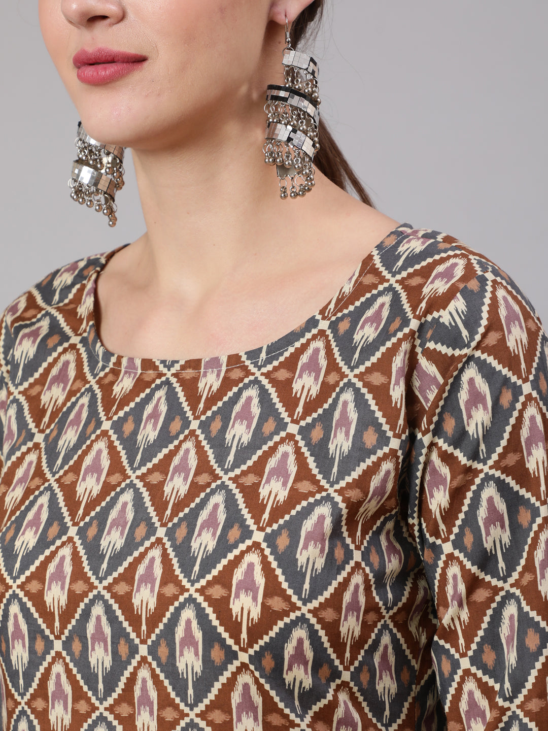 Multi Geometric Printed Straight Kurta With Palazzo