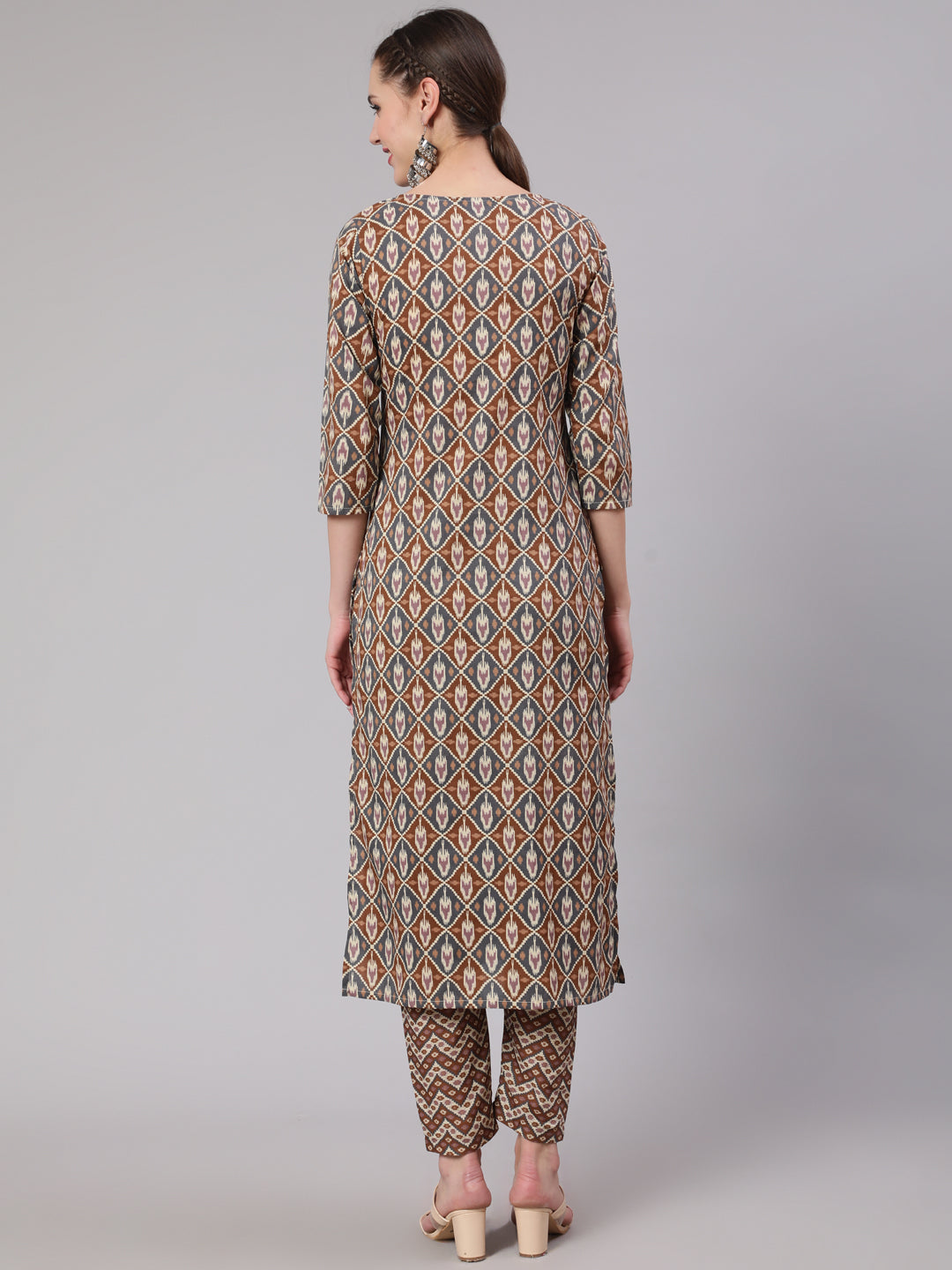 Multi Geometric Printed Straight Kurta With Palazzo