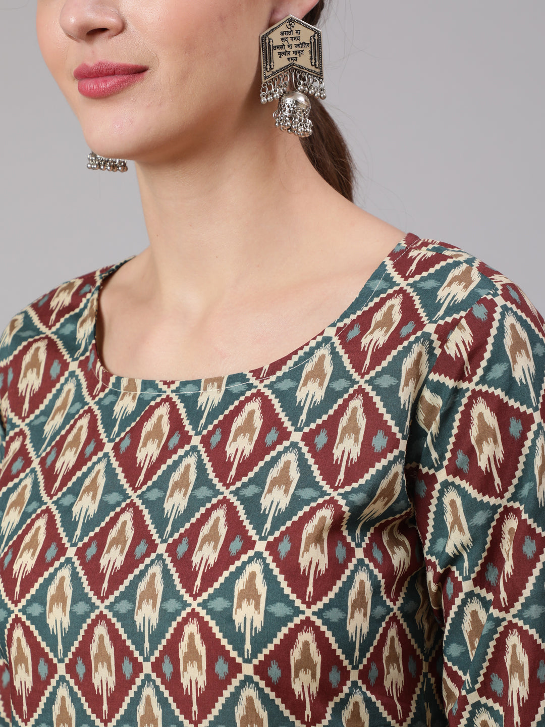 Multi Geometric Printed Straight Kurta With Palazzo
