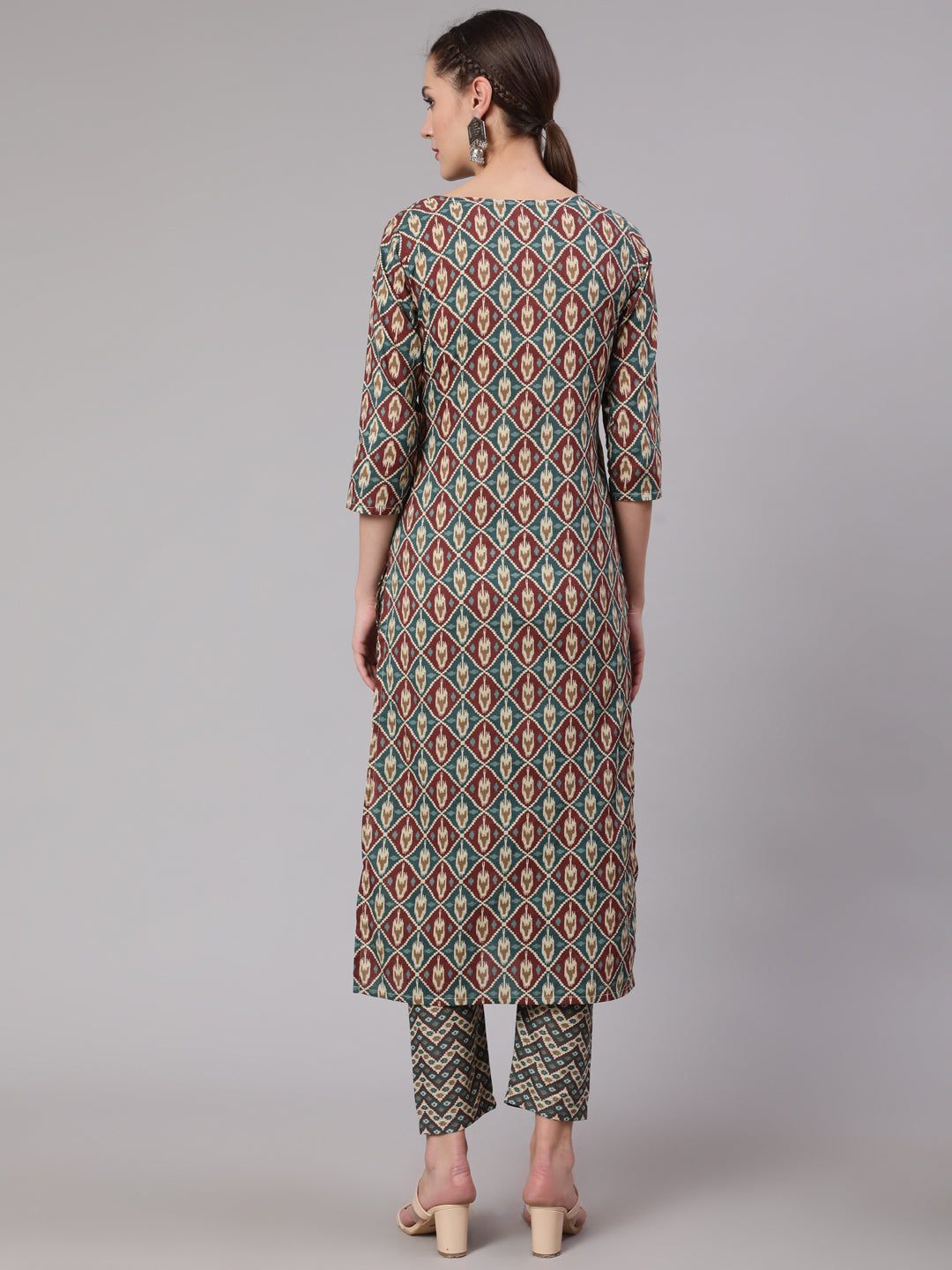 Multi Geometric Printed Straight Kurta With Palazzo