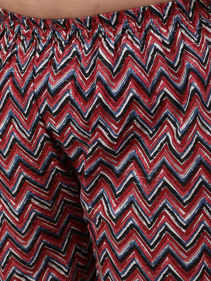 Plus Size Maroon Printed Kurta And Palazzo With Dupatta