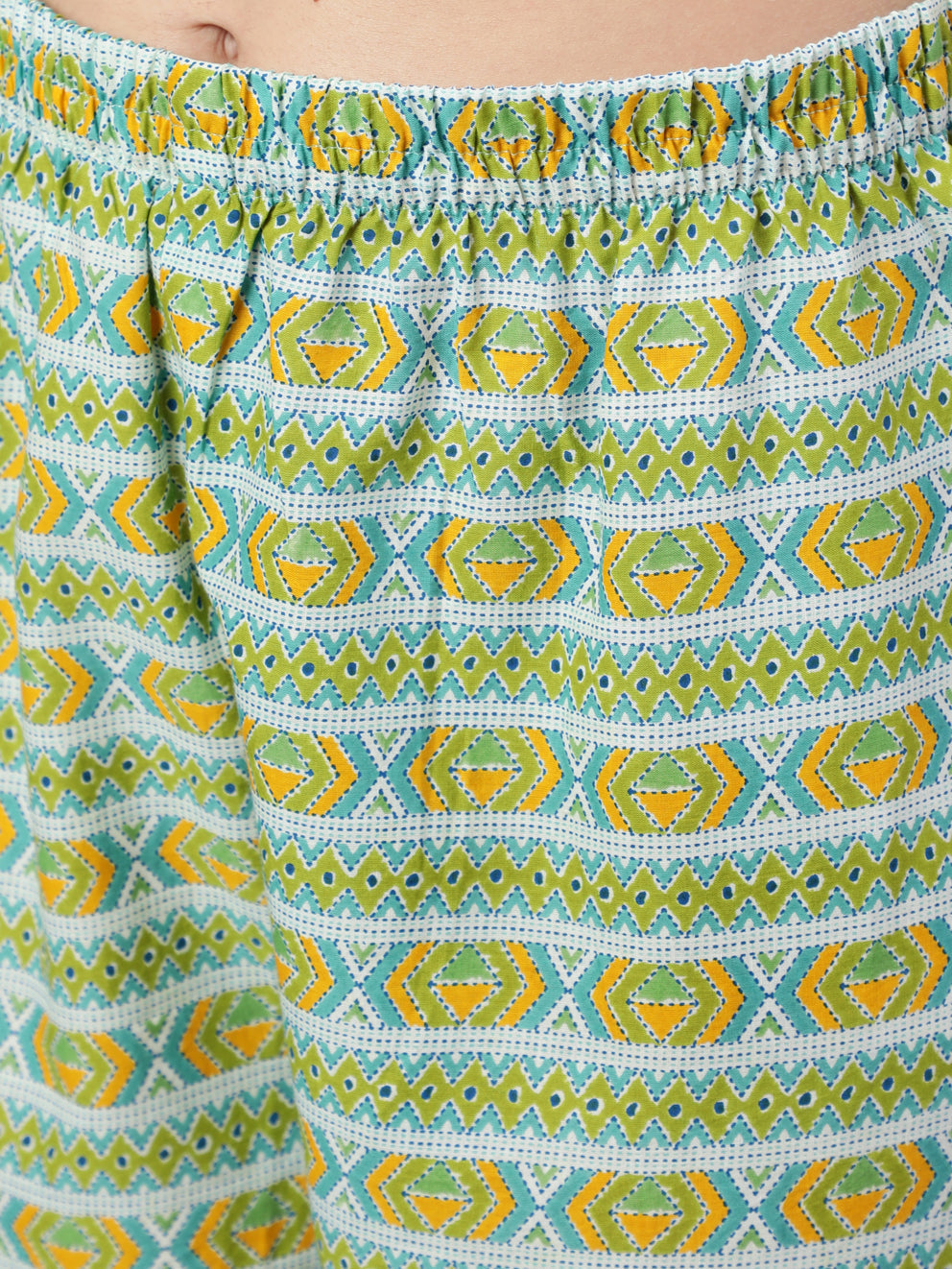 Green Ethnic Printed Straight Kurta With Trouser