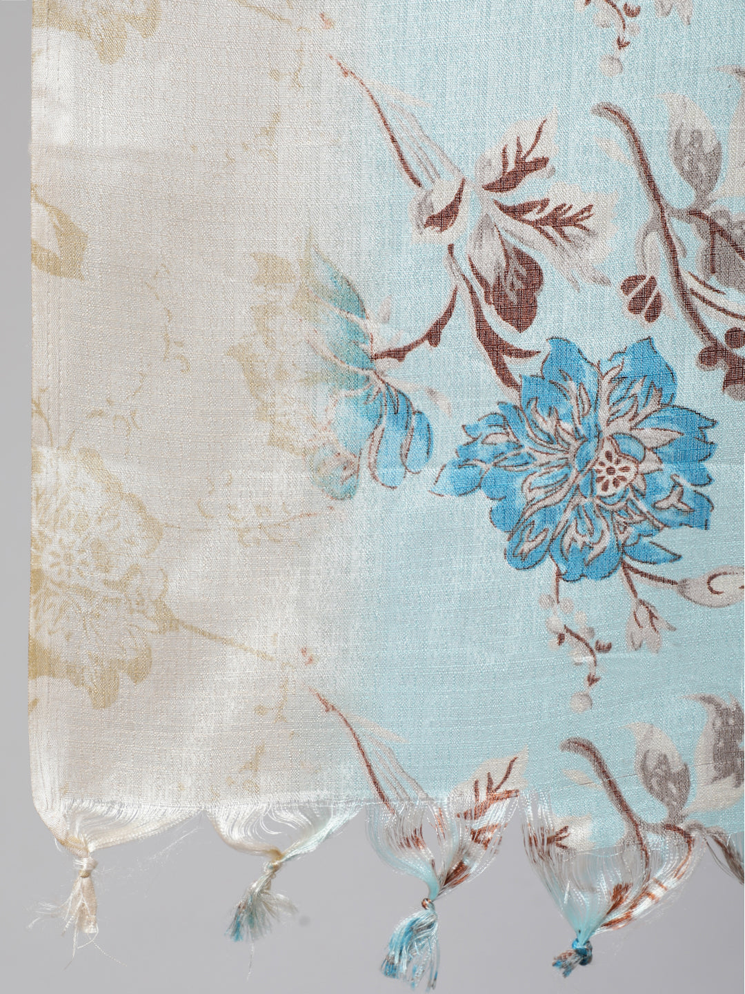 Cream Straight Solid Kurta With Trouser And Art Silk Dupatta