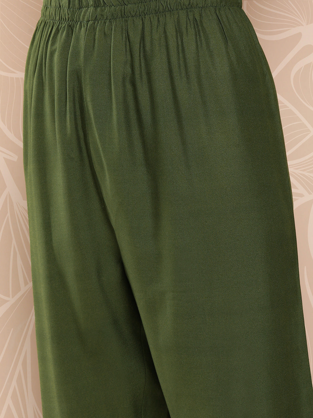 Green Embroidered Straight Kurta With Palazzo And Dupatta