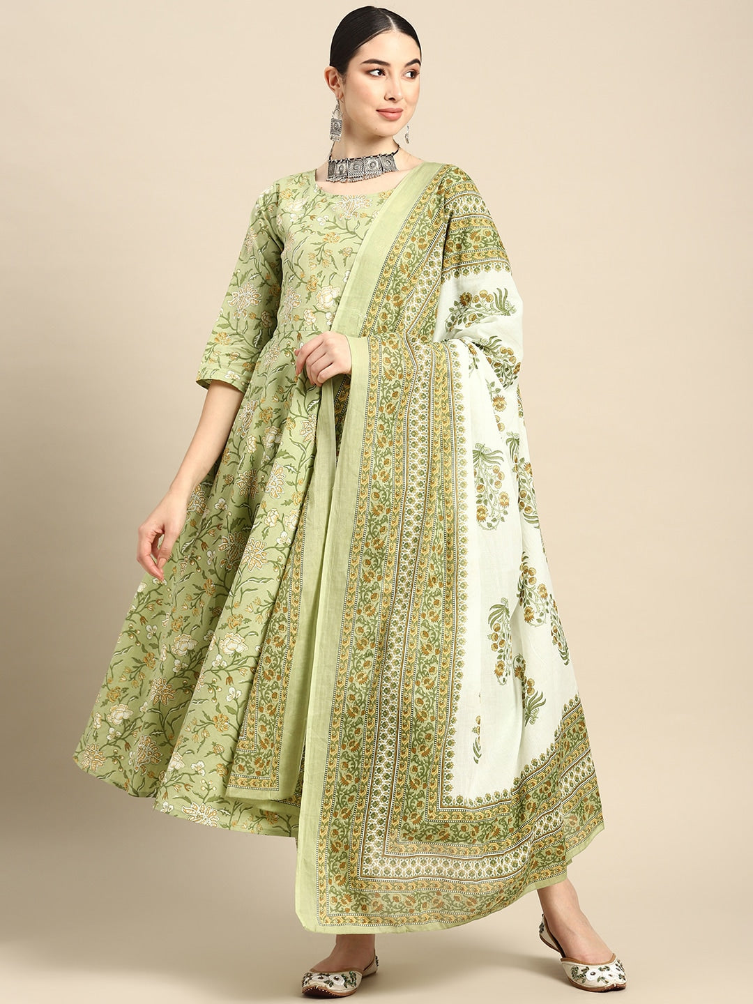 Nayo green printed anarkali kurta – wholesale supplier