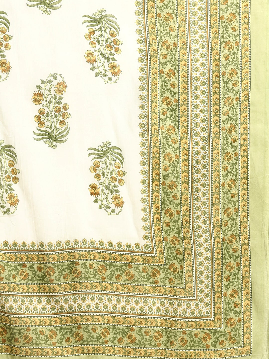 Green Floral Printed Anarkali Kurta With Trouser And Dupatta