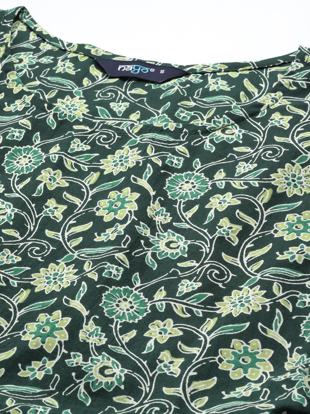Green Floral Printed Kurta With Sharara And Dupatta