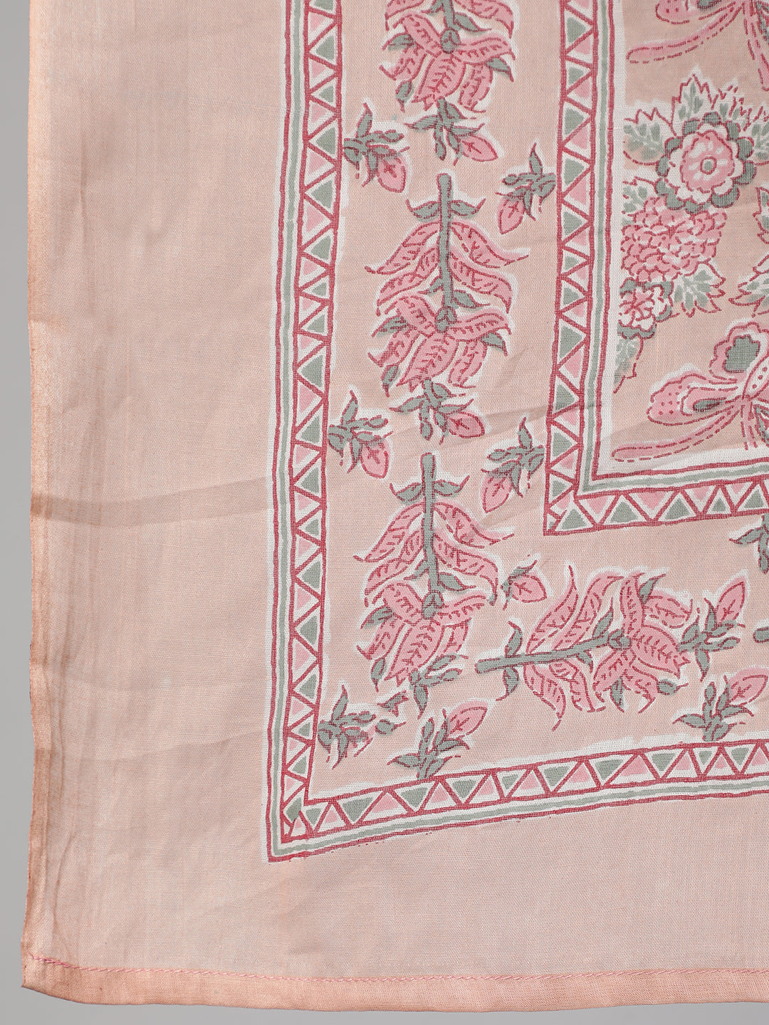 Mauve Floral Printed Anarkali Kurta With Trouser And Dupatta