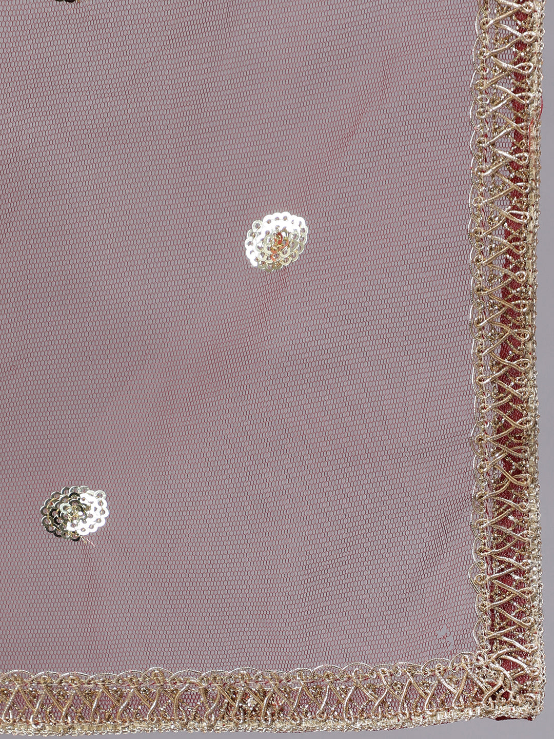 Maroon Embroidered Naira Cut Kurta With Trouser And Net Dupatta