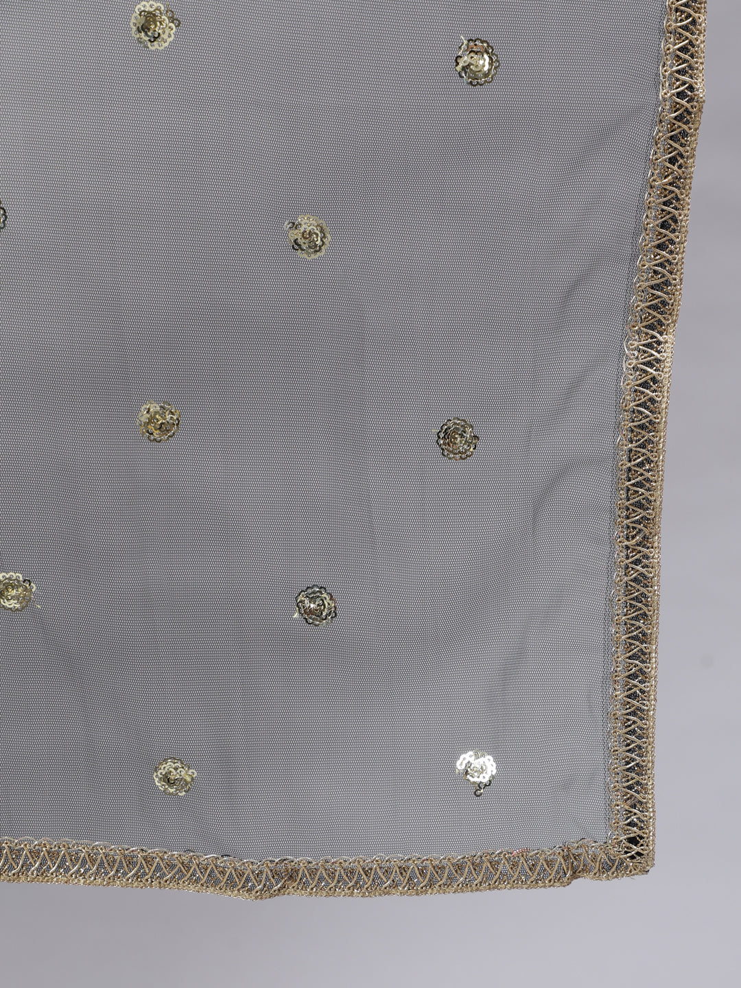 Black Embroidered Straight Kurta With Trouser And Net Dupatta