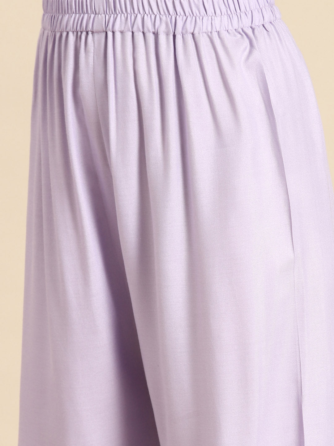 Women Lavender Embroidered Straight Kurta With Palazzo &amp; Dupatta