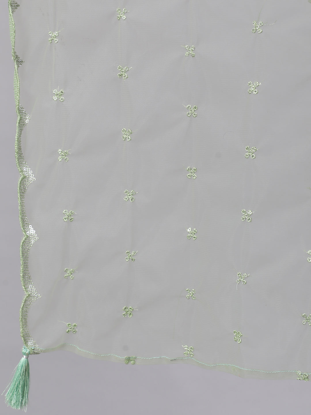 Green Embroidered Straight Kurta With Palazzo And Dupatta