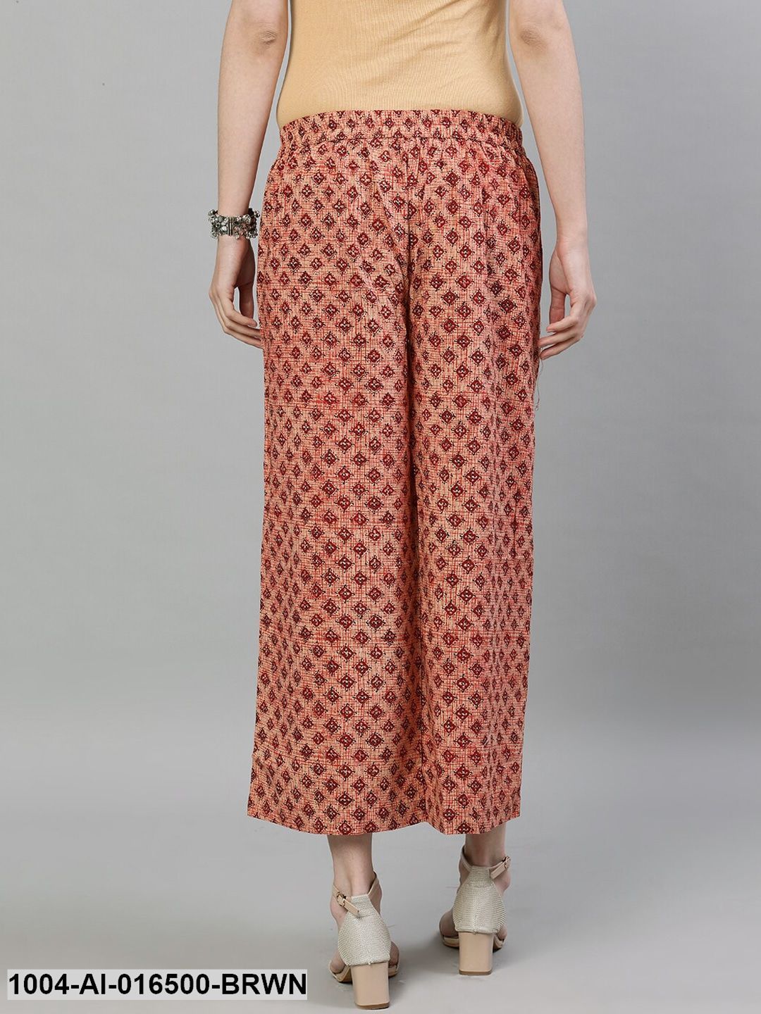 Brown Printed Cotton Palazzo