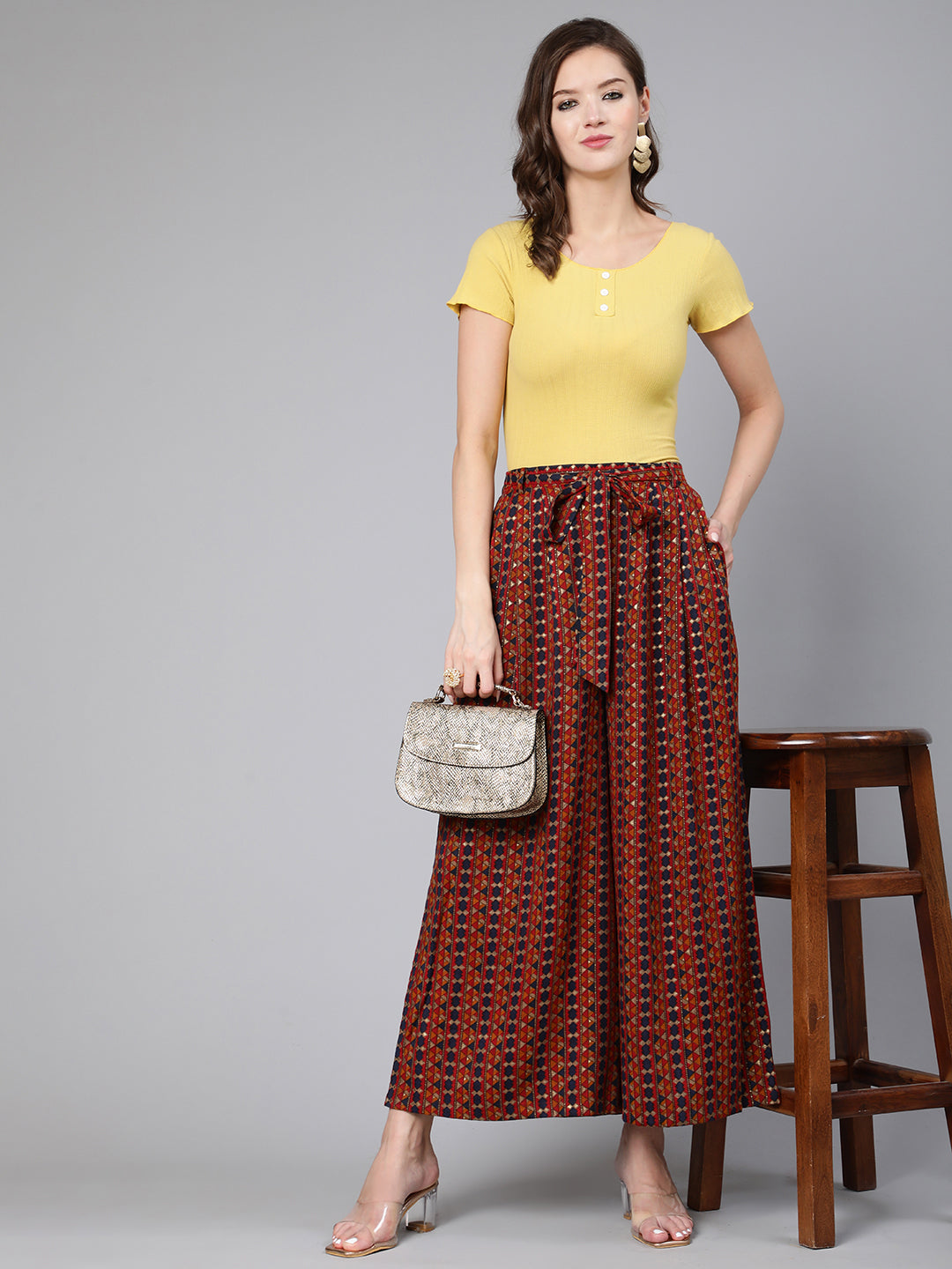 Multi Printed Palazo With Side Pockets