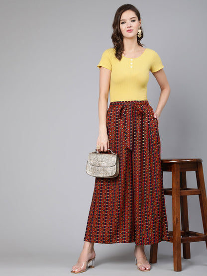 Multi Printed Palazo With Side Pockets