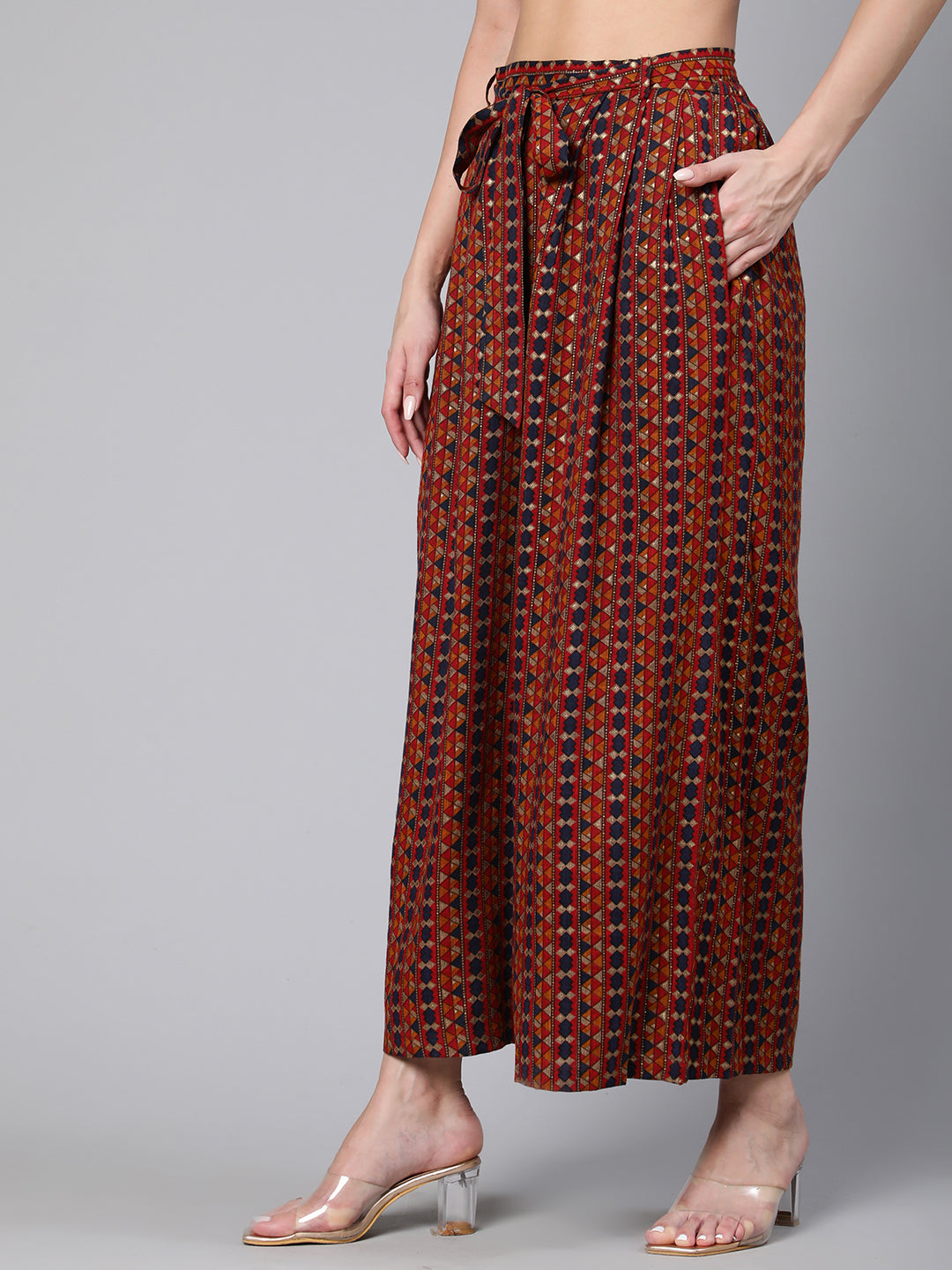 Multi Printed Palazo With Side Pockets