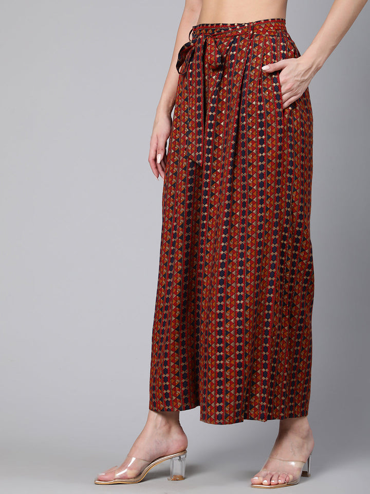 Multi Printed Palazo With Side Pockets