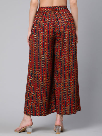 Multi Printed Palazo With Side Pockets