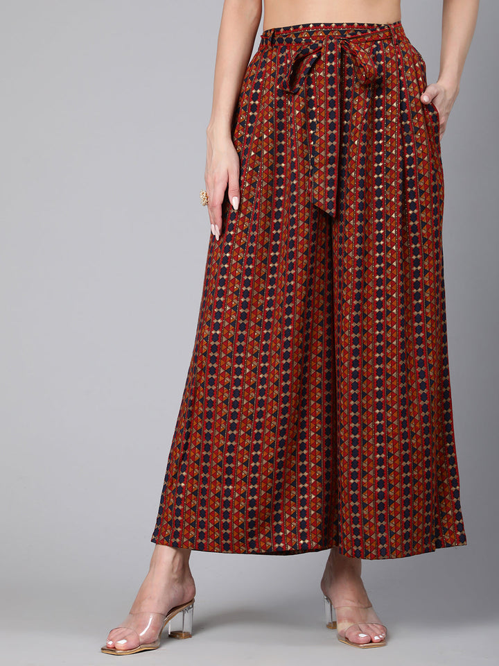 Multi Printed Palazo With Side Pockets