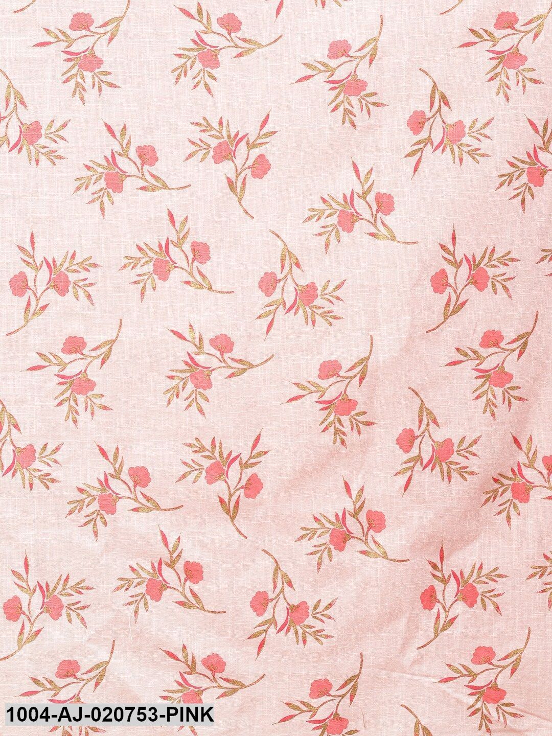Pink Floral Print Pure Cotton Palazo Saree