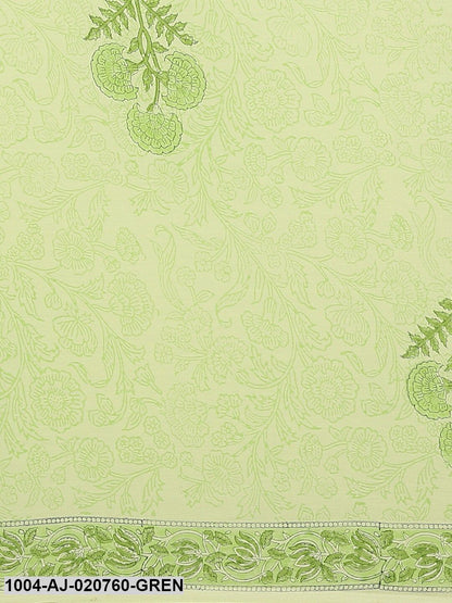 Green Printed Pure Cotton Saree