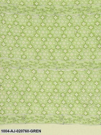Green Printed Pure Cotton Saree