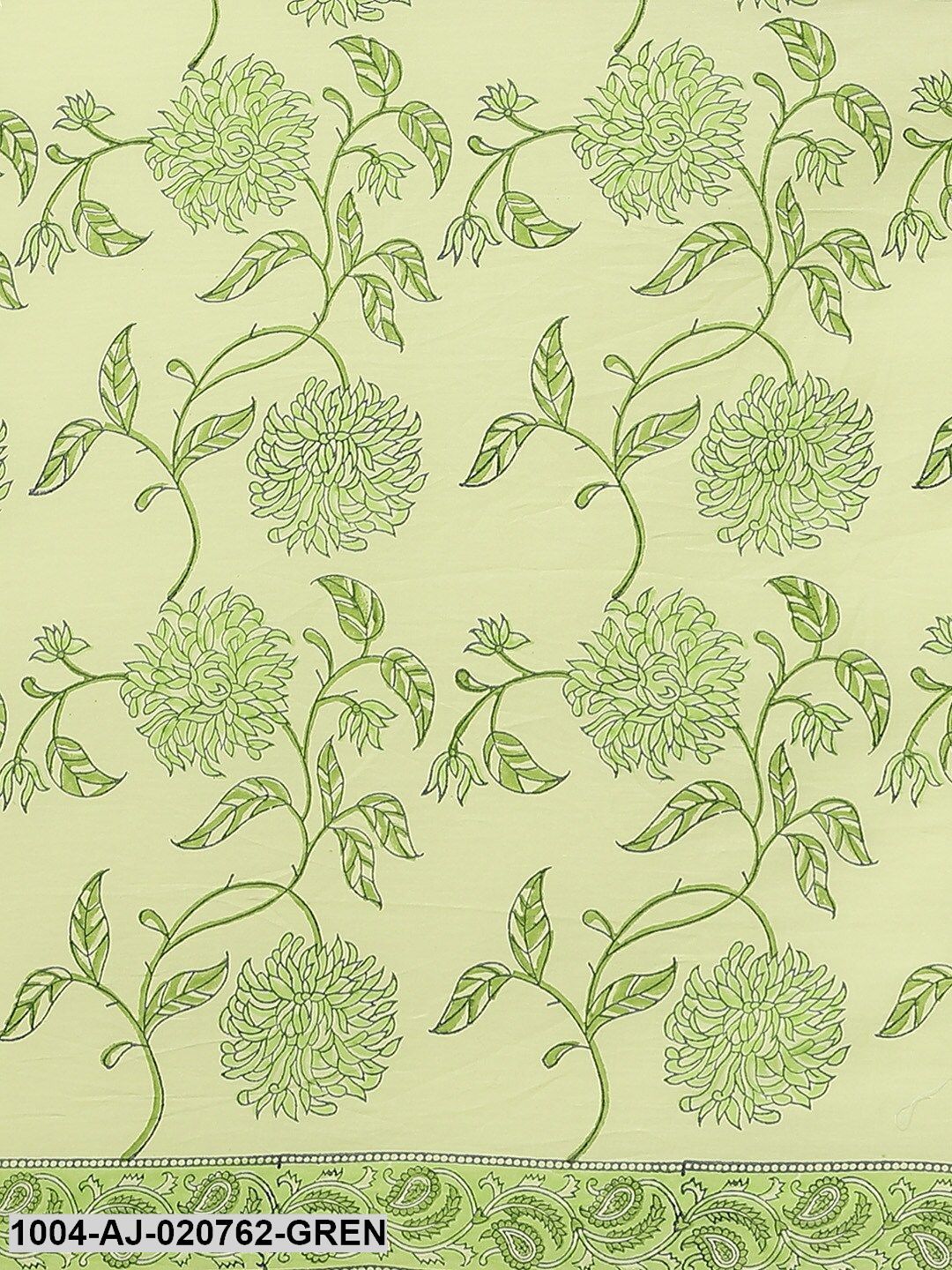 Green Printed Pure Cotton Saree