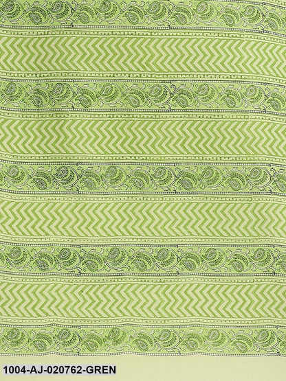 Green Printed Pure Cotton Saree