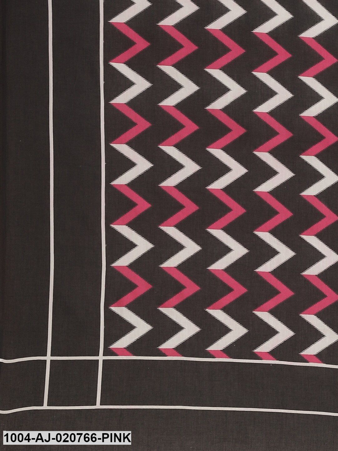 Pink & White Pure Cotton Printed Saree