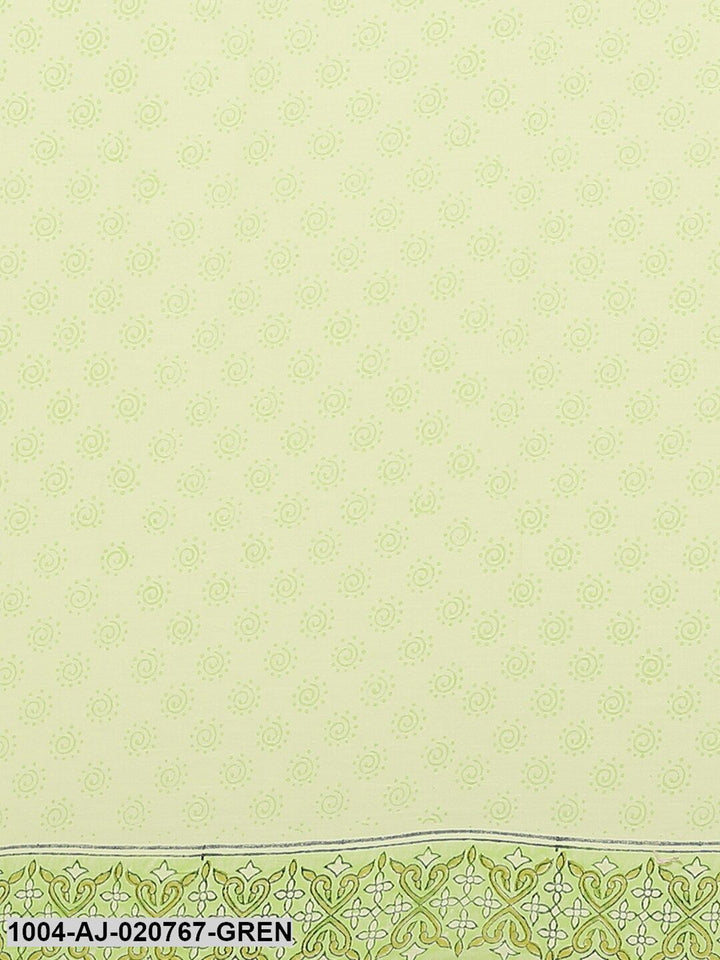 Green Printed Pure Cotton Saree