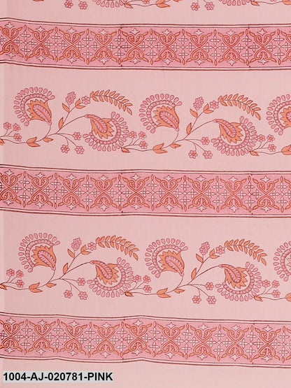 Pink Pure Cotton Printed Saree