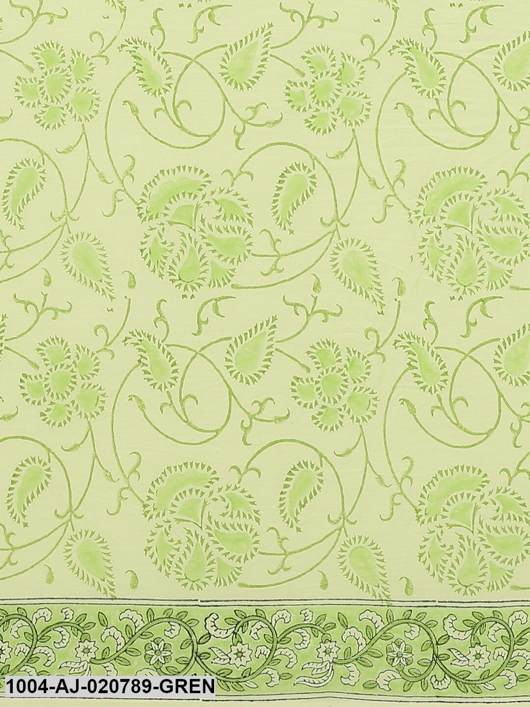 Green Printed Pure Cotton Saree