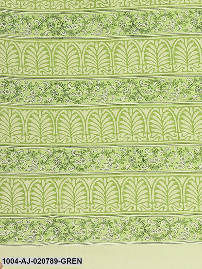Green Printed Pure Cotton Saree