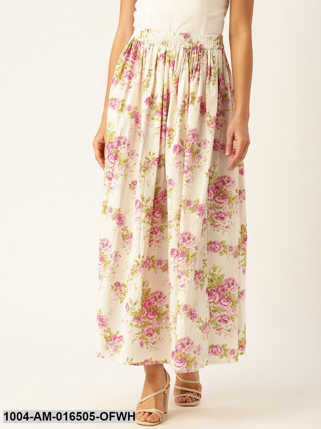 Off white Floral Printed Skirt