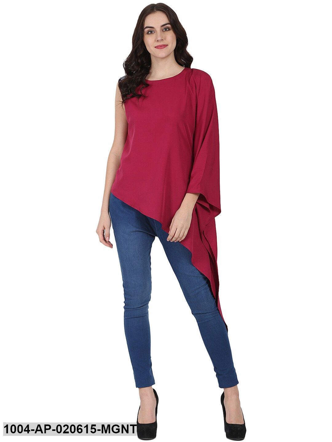 Magenta Solid Longline Top