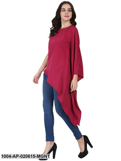 Magenta Solid Longline Top
