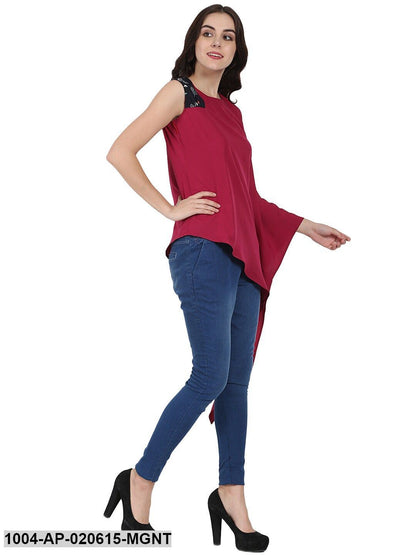Magenta Solid Longline Top