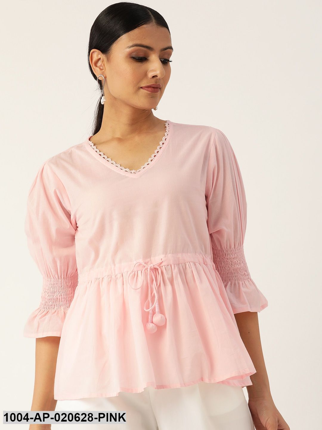 Pink Solid A-Line Top