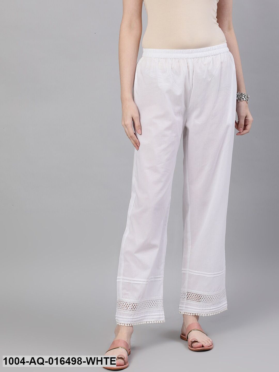 White Trouser with lace detailing