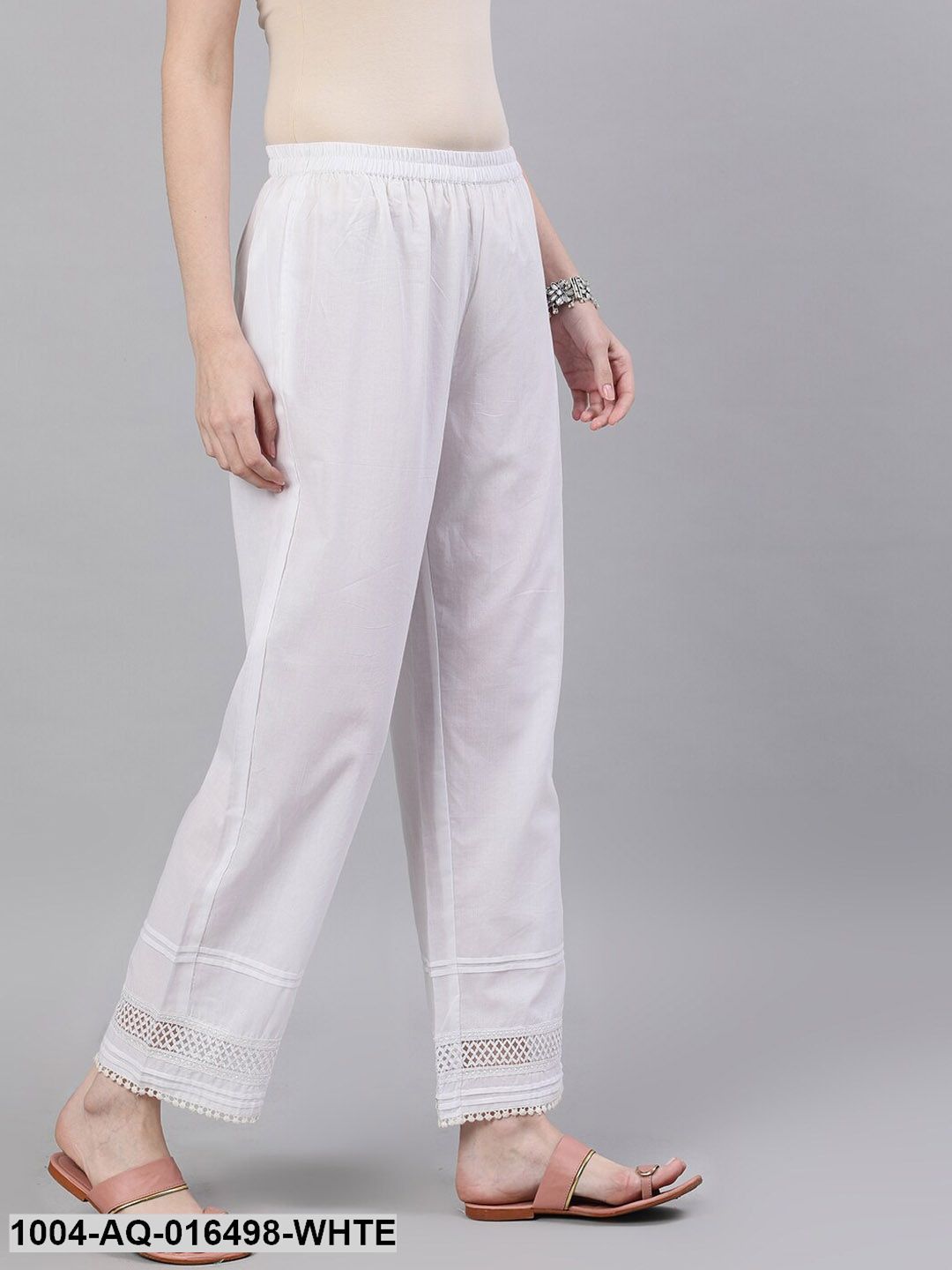 White Trouser with lace detailing